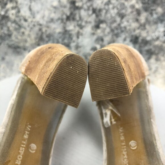 Janet Sport Women's Size 38 Brown Open Toe Studded Back Zip High Heel Sandals - Picture 10 of 13